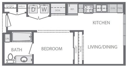 S1 Studio 1330 floor plan